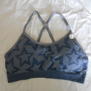 I Jak Blue Stars Lightly Padded Sports Bra Size L